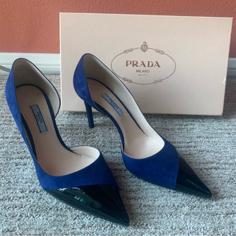 NEW NWT Prada Pumps Calzature Donna Suede/Leather with Original box!